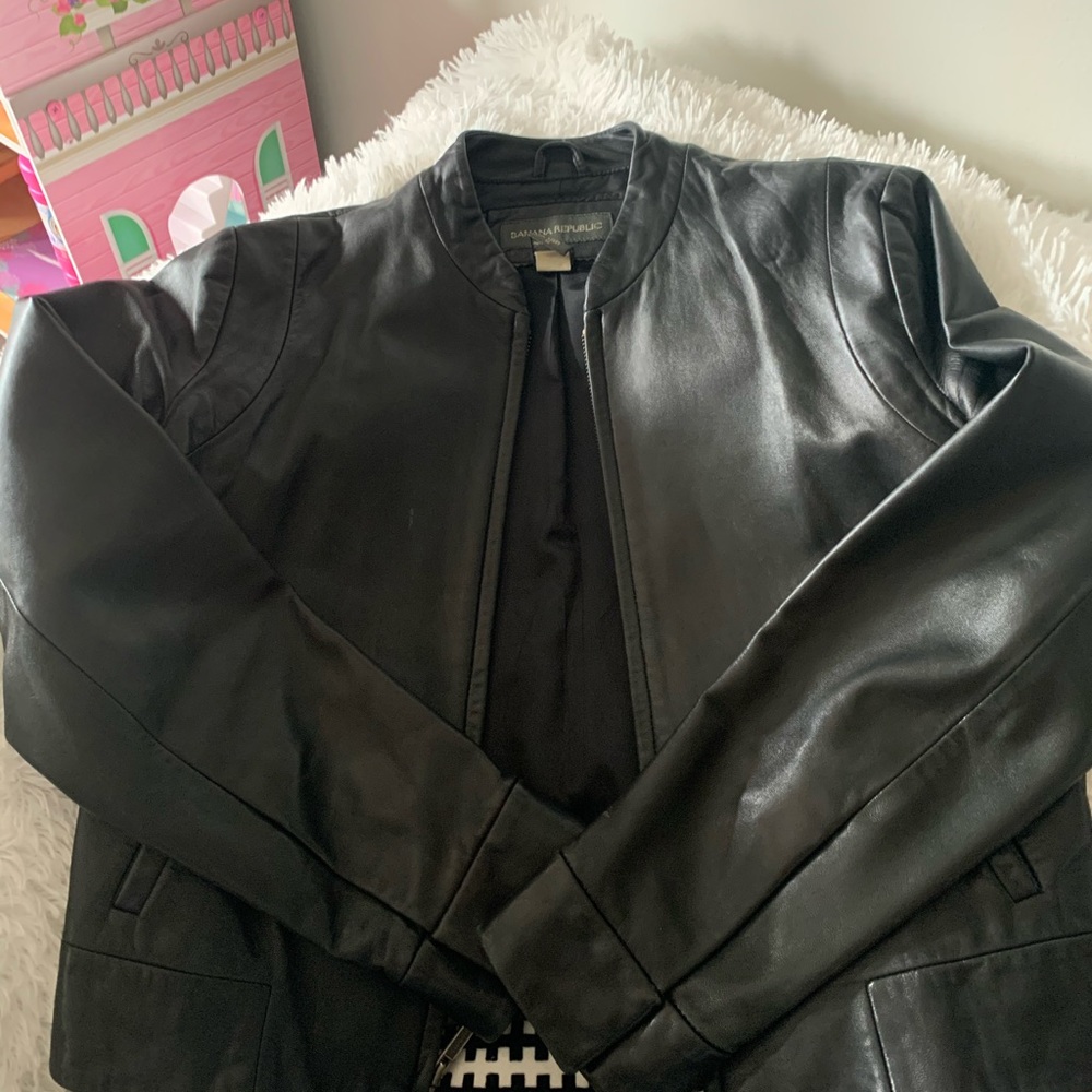 Banana Republic Cropped Leather Jacket